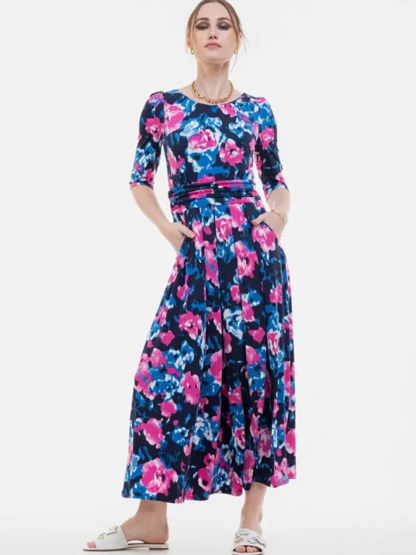 Jolie Moi Occasionwear<Macara Wrap Maxi Dress | Abstract Floral (Navy)