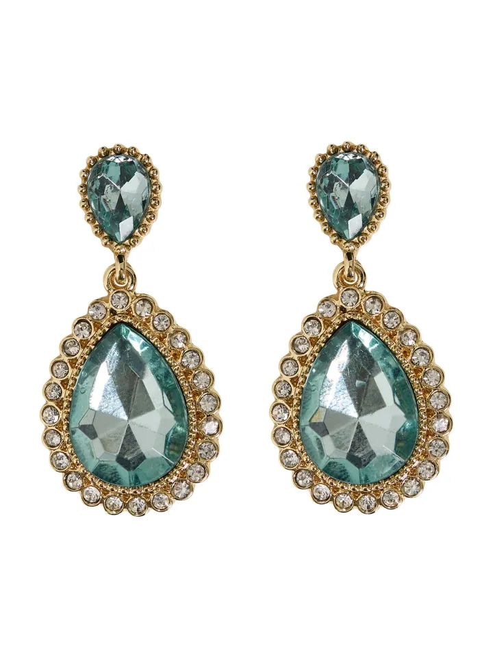 macy_drop_earrings_green_1.webp Vila Jewellery<MACY DROP EARRINGS (GREEN)