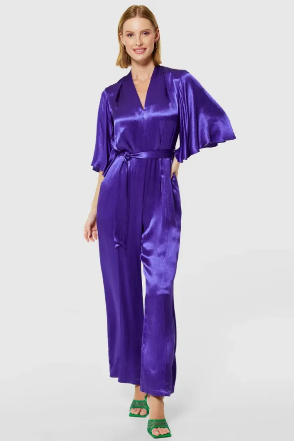Closet Jumpsuits<Maddie Purple Wide Leg Jumpsuit