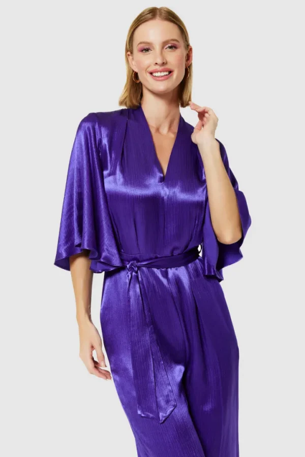 Closet Jumpsuits<Maddie Purple Wide Leg Jumpsuit