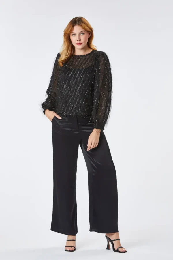 Zibi Shirts & Blouses<Maden Long Sleeve Striped Blouse (Black)