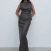 Pretty Lavish Co-Ords<Maeve Faux Leather Maxi Skirt (Dark Chocolate )