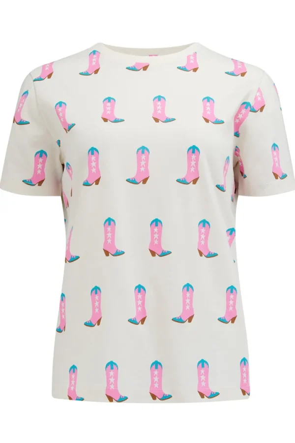 Sugarhill T-Shirts<Maggie T-Shirt (Off White/Cowgirl Boots)