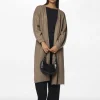 Pieces Jumpers & Cardigans<Maggy Long Knit Cardigan (Taupe Grey)