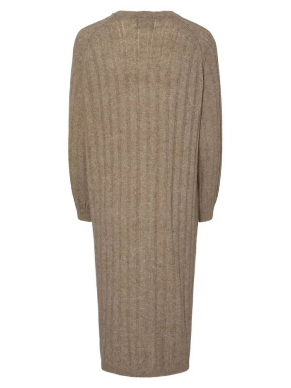 Pieces Jumpers & Cardigans<Maggy Long Knit Cardigan (Taupe Grey)