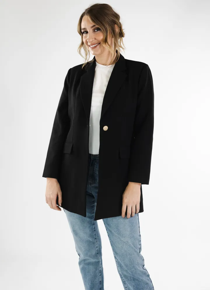 maisie_blazer_coat_black_0.webp Oh Molly Jackets<Maisie Blazer Coat (Black)