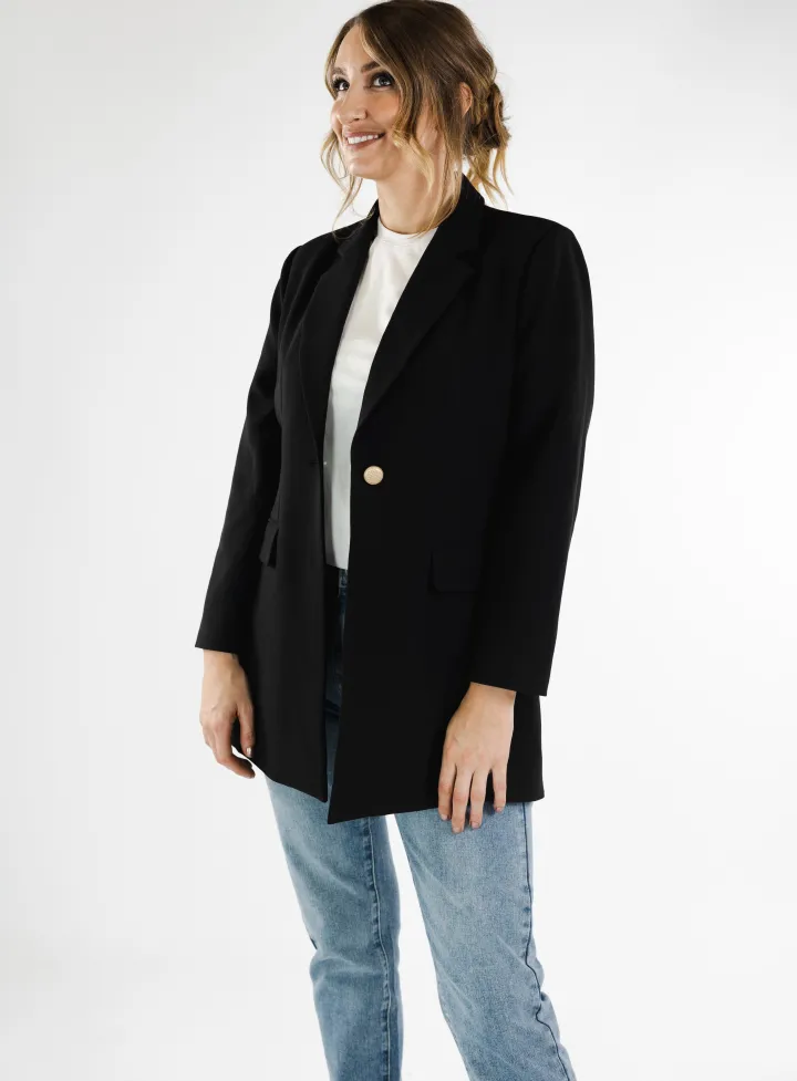 maisie_blazer_coat_black_4.webp Oh Molly Jackets<Maisie Blazer Coat (Black)