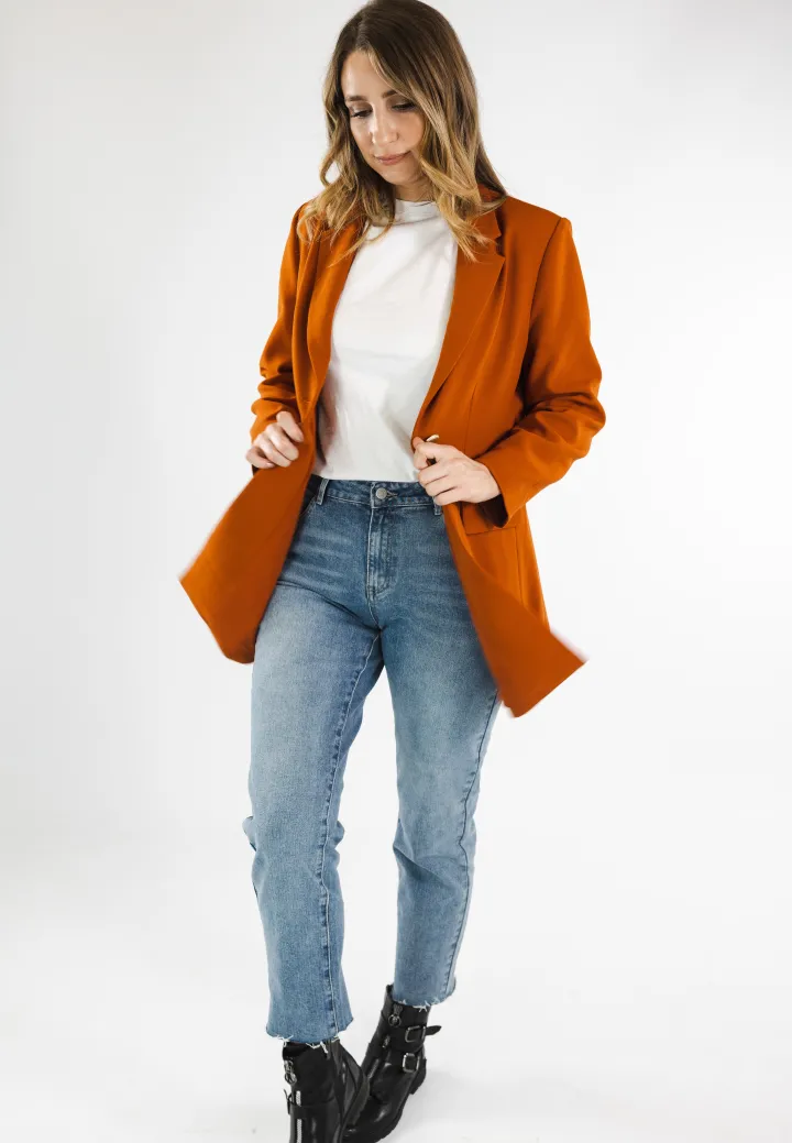maisie_blazer_coat_rust_1.webp Oh Molly Jackets<Maisie Blazer Coat (Rust)