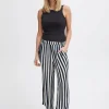 Ichi Pants<Marrakech Wide Leg Pants (Total Eclipse Stripe)