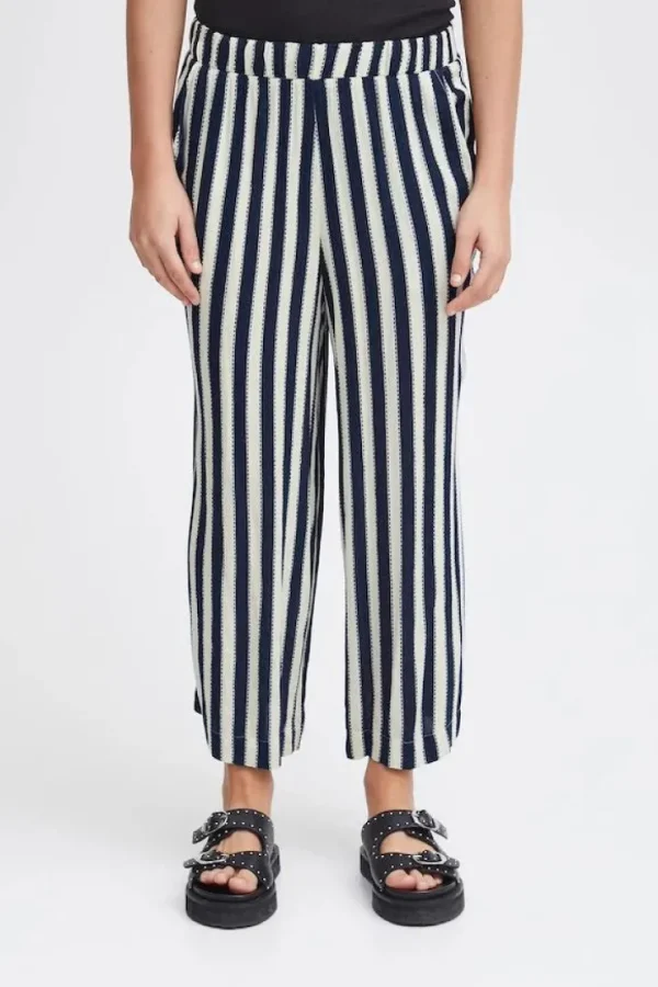 Ichi Pants<Marrakech Wide Leg Pants (Total Eclipse Stripe)