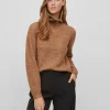 Vila Jumpers & Cardigans<Mathilda Zip Neck Jumper (Toasted Coconut)