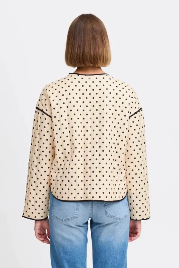 Ichi Jackets | Coats<Maura Jacket (Creme/Black Dots)