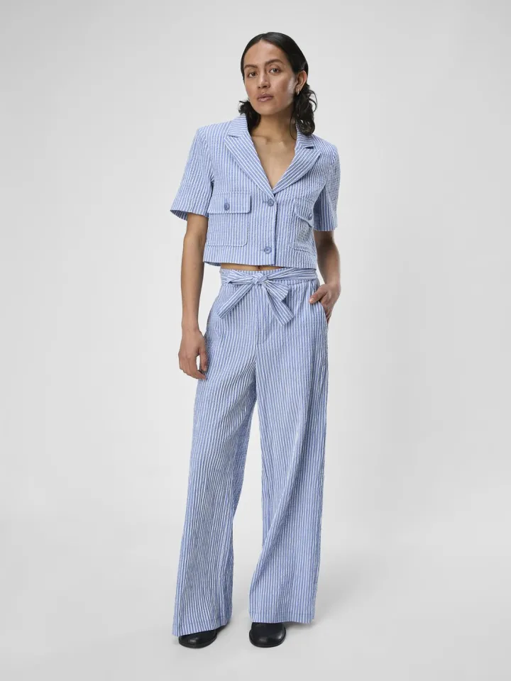 maya_short_sleeve_blazer__1.webp Object Blazers | Co-Ords<Maya Short Sleeve Blazer (Palace Blue/White)