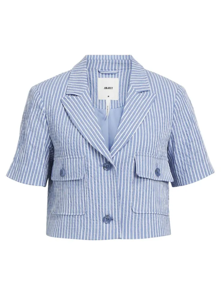 maya_short_sleeve_blazer__3.webp Object Blazers | Co-Ords<Maya Short Sleeve Blazer (Palace Blue/White)