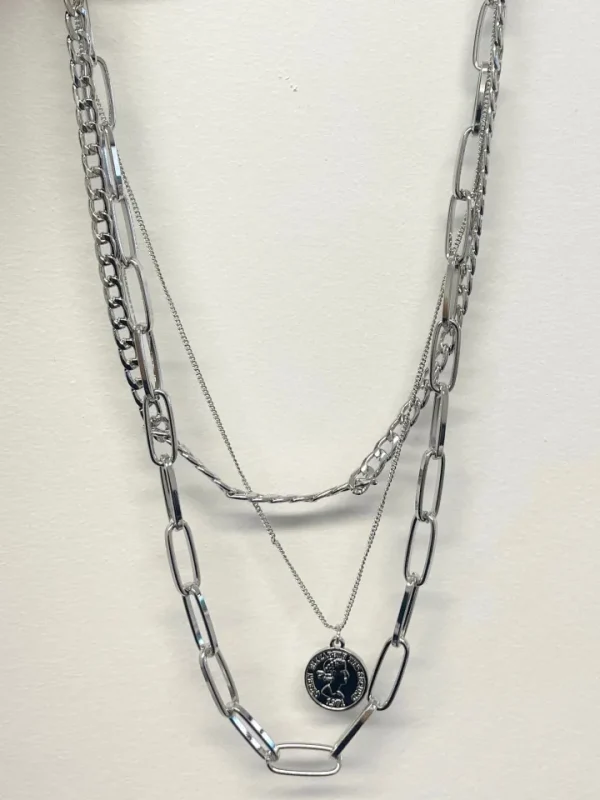 Pieces Jewellery<Mehia Combi Necklace (Silver)