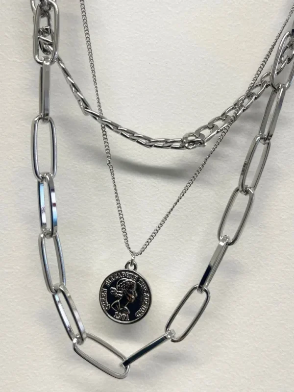 Pieces Jewellery<Mehia Combi Necklace (Silver)