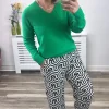 Vila Jumpers & Cardigans<MIELA V-NECK JUMPER (GREEN)