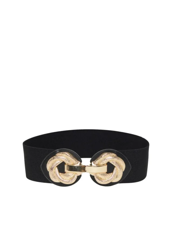 Pieces Belts<MITTE ELASTICATED BELT (BLACK & GOLD)