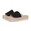 Ichi Sandals<Monica Platform Sliders (Black)