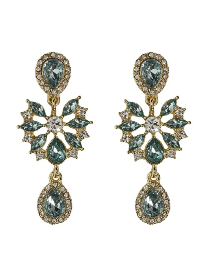 myra_earrings_goldturquoi_1.webp Vila Jewellery<MYRA EARRINGS (GOLD/TURQUOISE)