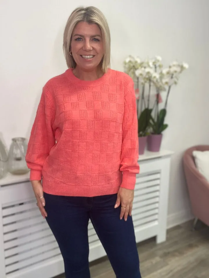 nancy_jumper_calypso_cora_0.webp Ichi Jumpers & Cardigans<NANCY JUMPER (CALYPSO CORAL)