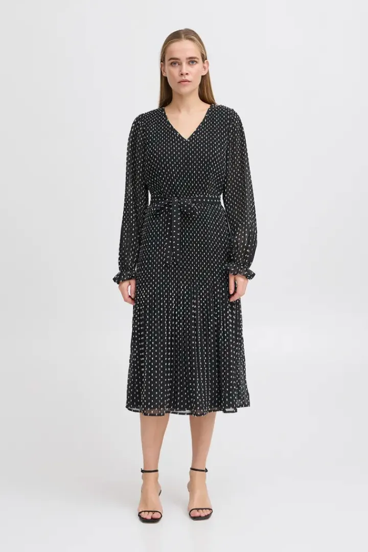 nelly_dress_blackwhite_0.webp Ichi Dresses<Nelly Dress (Black/White)