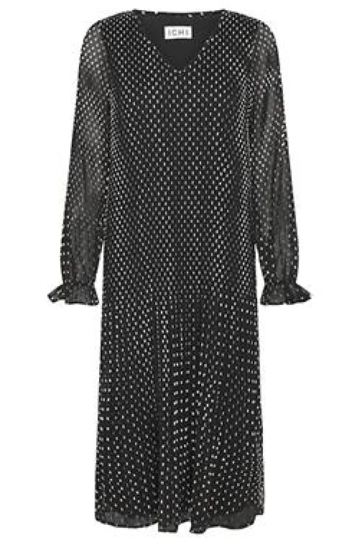 nelly_dress_blackwhite_7.webp Ichi Dresses<Nelly Dress (Black/White)
