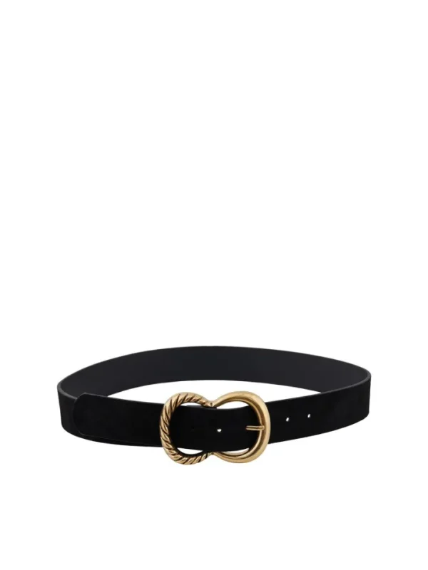 Pieces Belts<Nelly Suede Belt (Black)