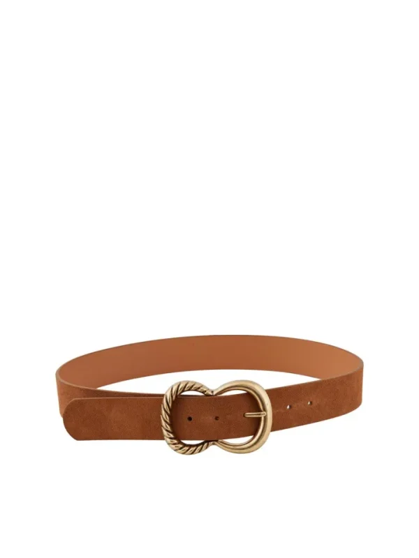Pieces Belts<Nelly Suede Belt (Cognac)