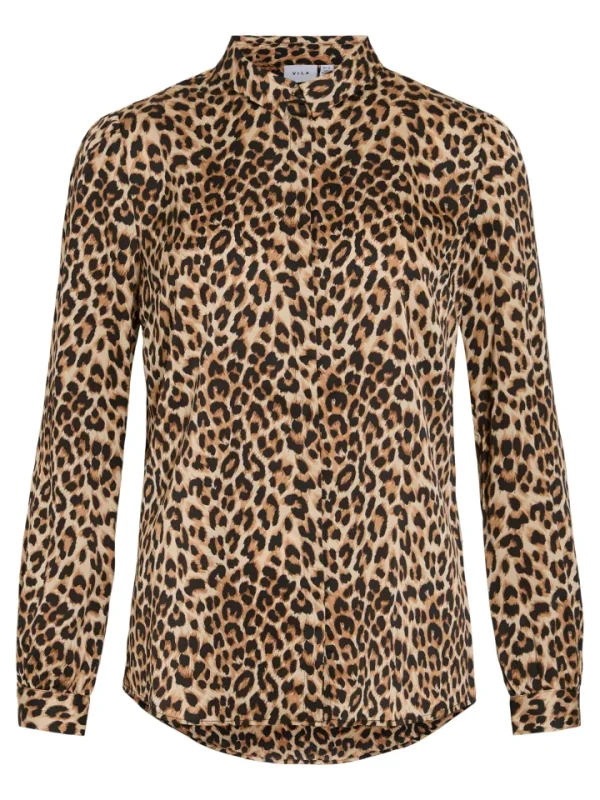 Vila Shirts & Blouses<Nicole Shirt (Carmel Cafe/Leo)