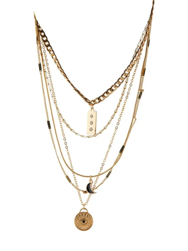 Pieces Jewellery<Nilla Combi Layer Necklace (Gold)