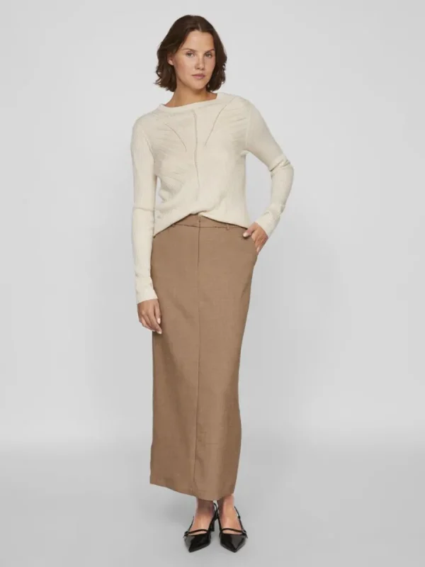 Vila Jumpers & Cardigans | Co-Ords<Olina O-Neck Knit Top (Super Light Natural)