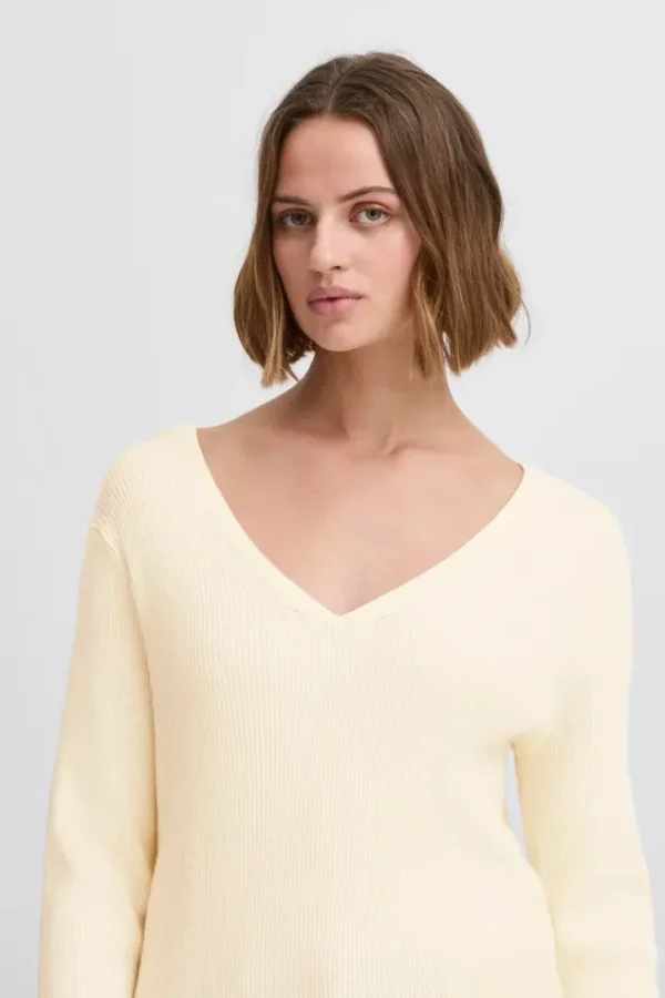 Ichi Jumpers & Cardigans<Olivia Rib Jumper (Birch)
