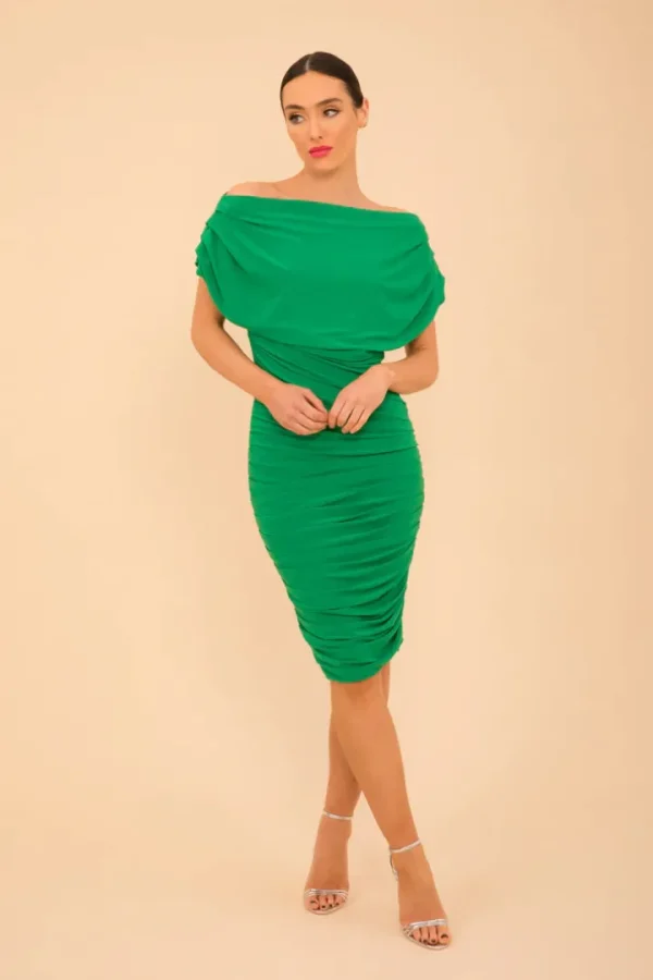 Atom Occasionwear<OXYGEN JERSEY DRESS (GREEN)