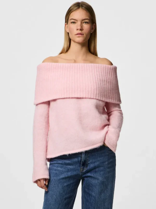 Pieces Jumpers & Cardigans<Pam Off Shoulder Jumper (-A-Boo)