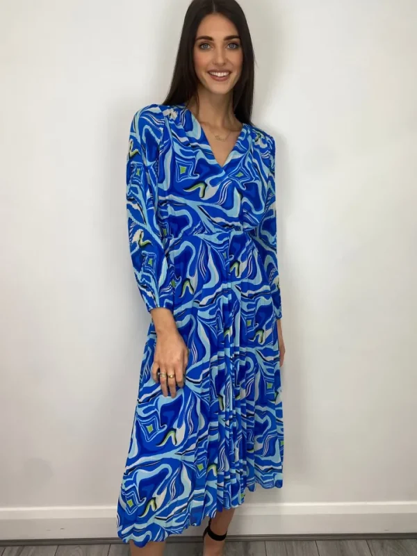 Wsl 3 Occasionwear<Patricia Midi Dress (Blue Geo)