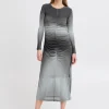 Ichi Dresses<Penelope Midi Dress (Black Fading)