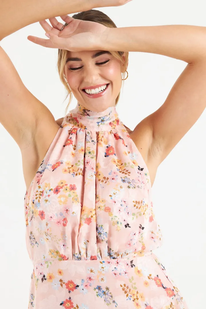 pia_tiered_dress_pink_flo_6.webp Zibi Occasionwear<Pia Tiered Dress (Pink Floral)