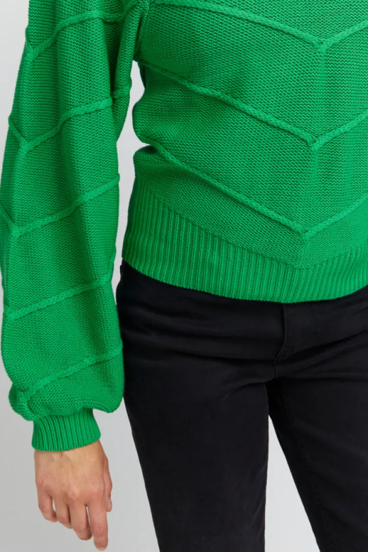 pilar_jumper_kelly_green_4.webp Ichi Jumpers & Cardigans<Pilar Jumper (Kelly Green)