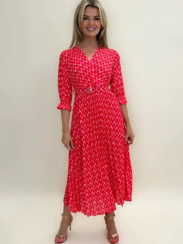 Kate & Pippa Occasionwear<POSITANO MIDI DRESS (RED)