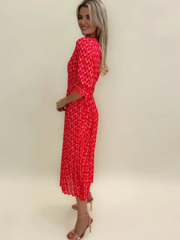 Kate & Pippa Occasionwear<POSITANO MIDI DRESS (RED)