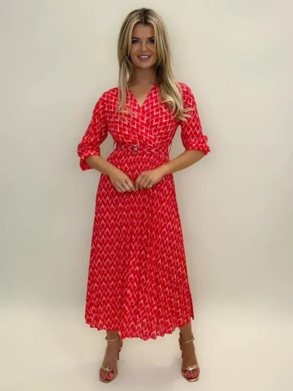 Kate & Pippa Occasionwear<POSITANO MIDI DRESS (RED)