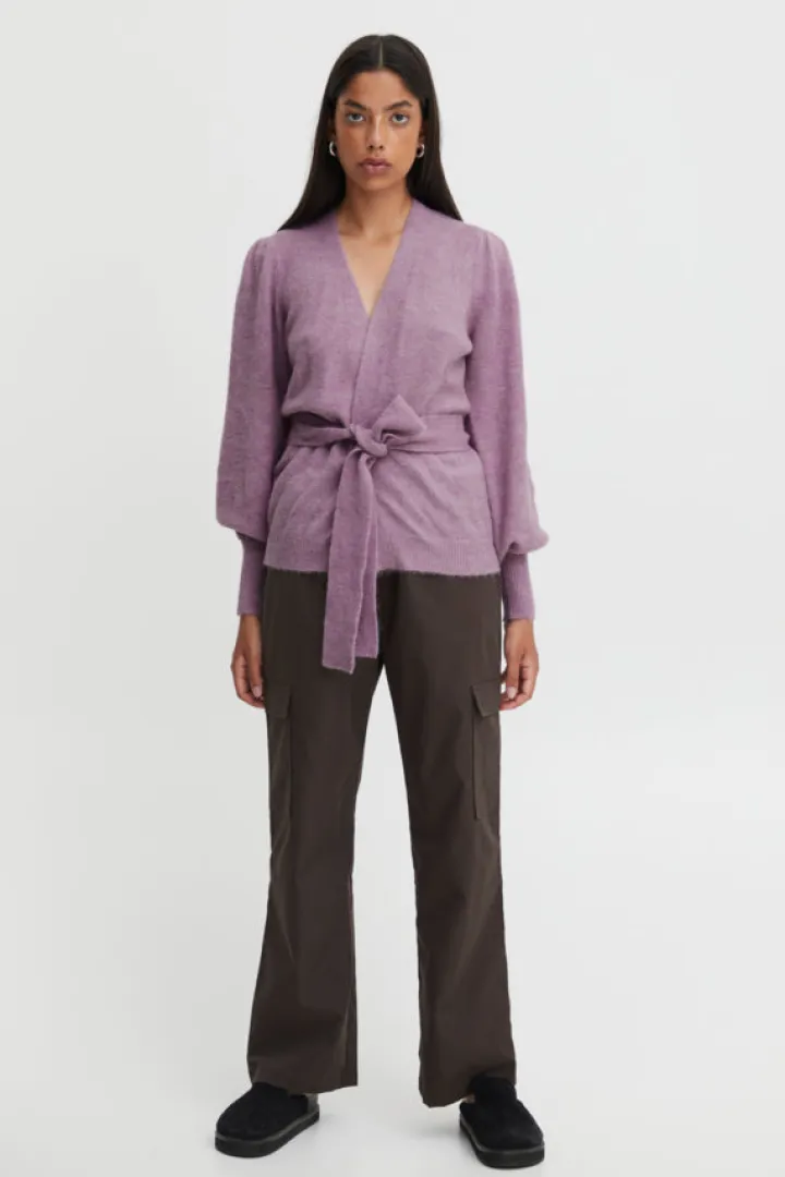 randa_wrap_cardigan_smoke_1.webp Ichi Jumpers & Cardigans<Randa Wrap Cardigan (Smokey Grape)