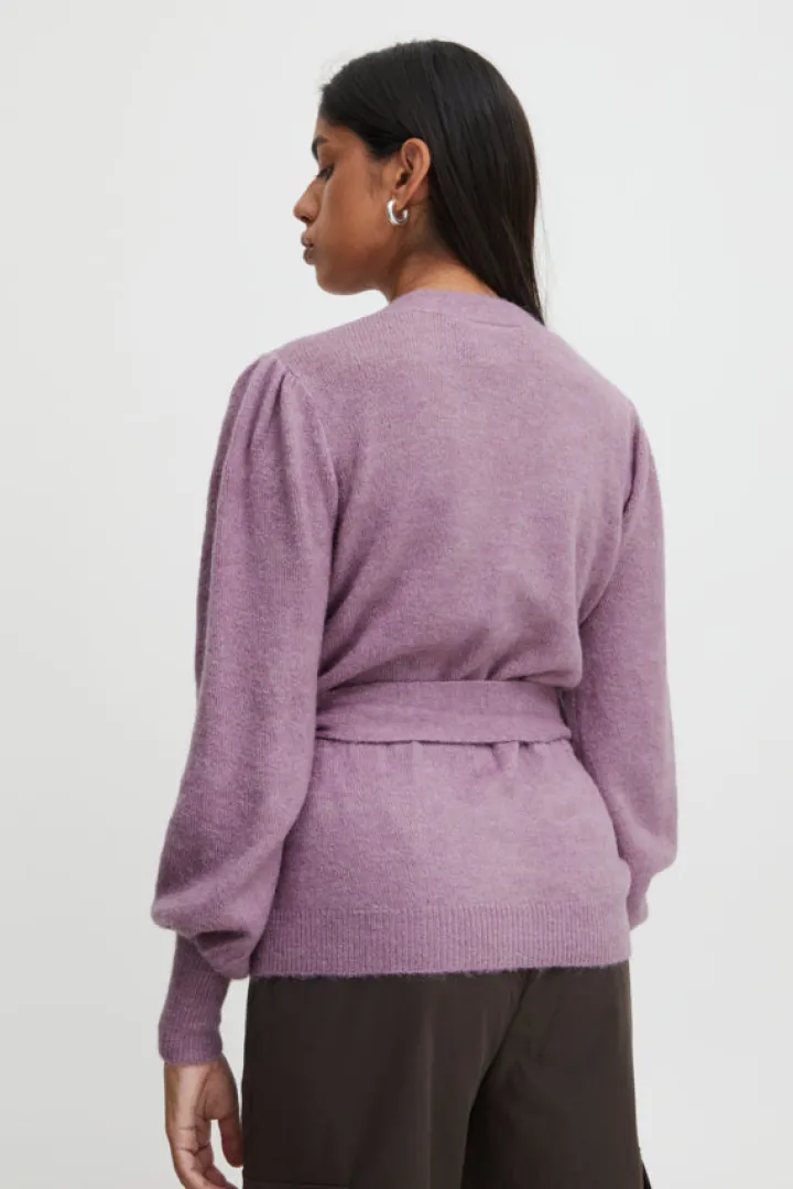 randa_wrap_cardigan_smoke_2.webp Ichi Jumpers & Cardigans<Randa Wrap Cardigan (Smokey Grape)