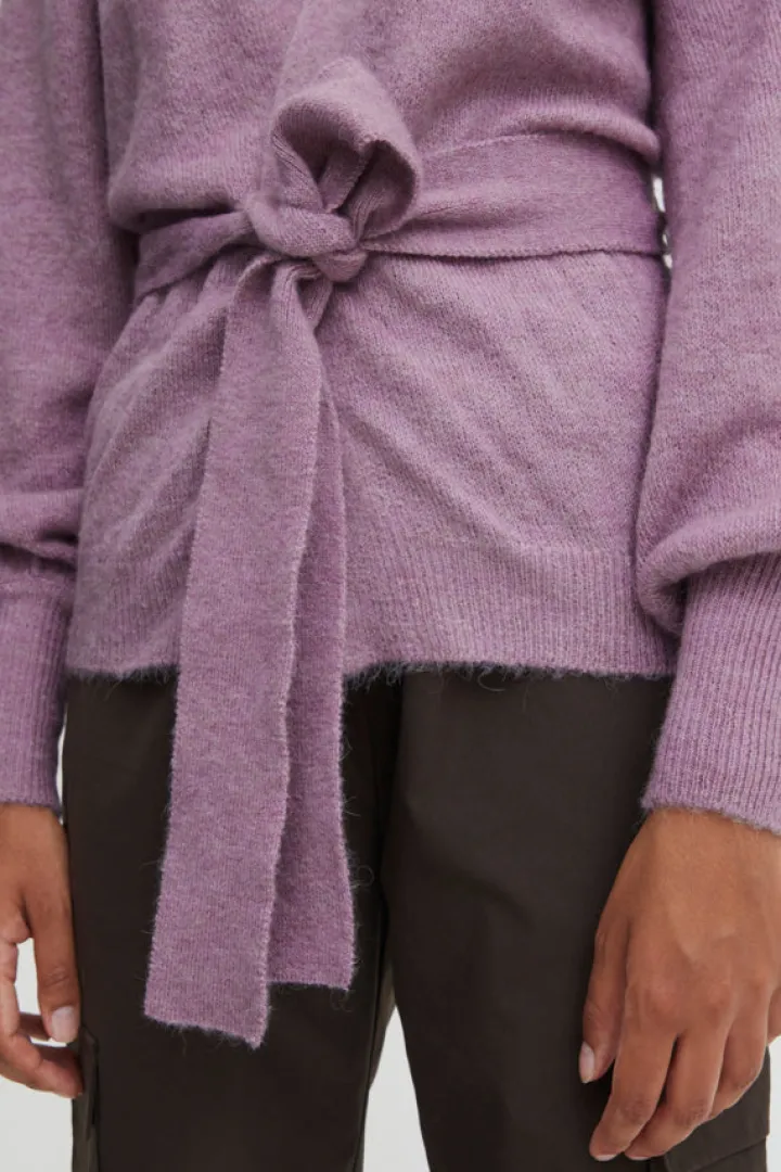 randa_wrap_cardigan_smoke_4.webp Ichi Jumpers & Cardigans<Randa Wrap Cardigan (Smokey Grape)