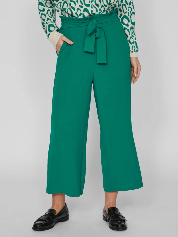 rasha_wide_leg__culotte_g_3.webp Vila Pants<RASHA WIDE LEG 7/8 CULOTTE (GREEN)