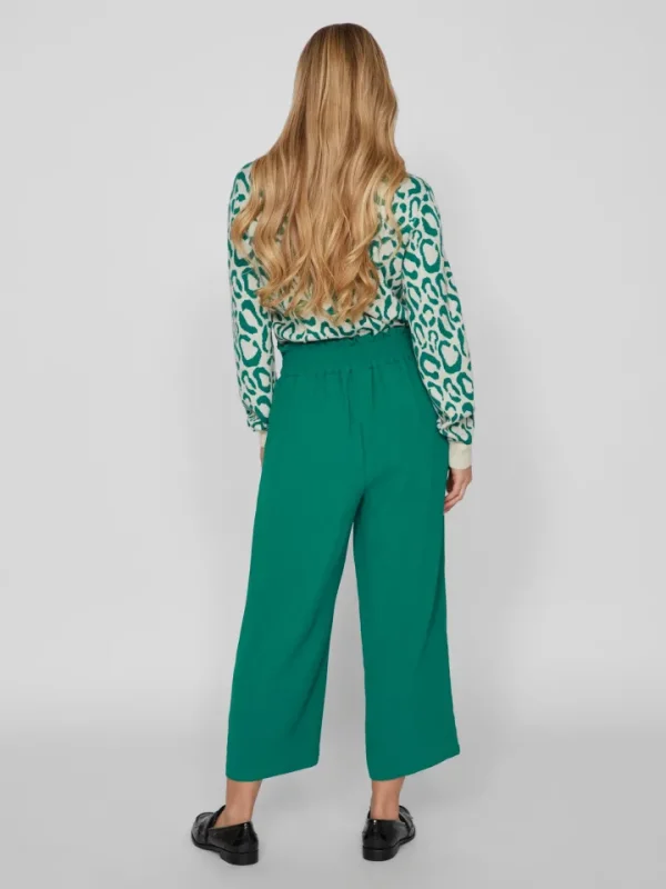 Vila Pants<RASHA WIDE LEG 7/8 CULOTTE (GREEN)