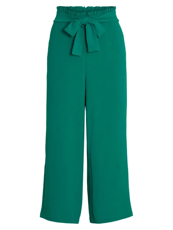 Vila Pants<RASHA WIDE LEG 7/8 CULOTTE (GREEN)
