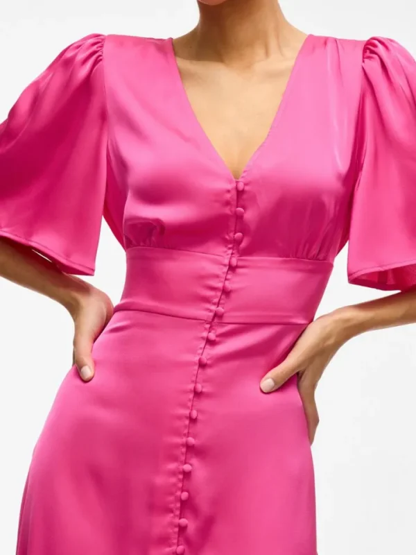 Vila Occasionwear | Dresses<Ravenna V-Neck Ankle Dress (Raspberry Rose)