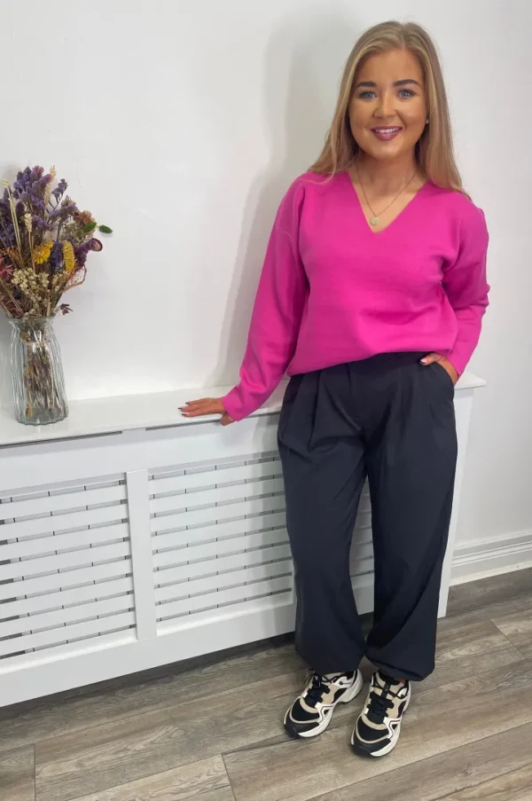 Object Jumpers & Cardigans<RAYNA V-NECK PULLOVER (ROSE VIOLET)